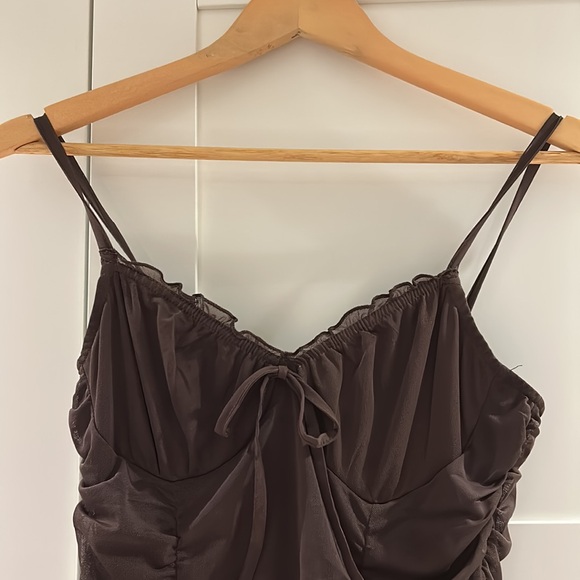 Sexy brown ruched dress - Picture 2 of 7